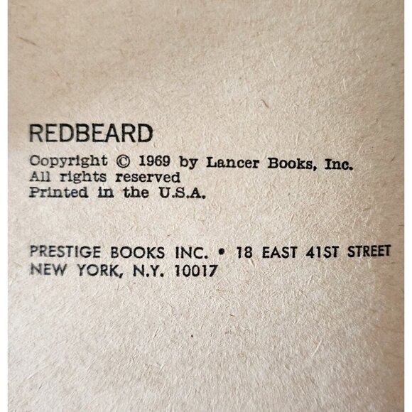 1969 Redbeard 1st Edition Sci-Fi Fantasy 1st Printing Vintage PB Resnick C95 - Picture 3 of 4
